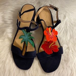 J. Crew tropical themed ankle strap sandal size 8.5
